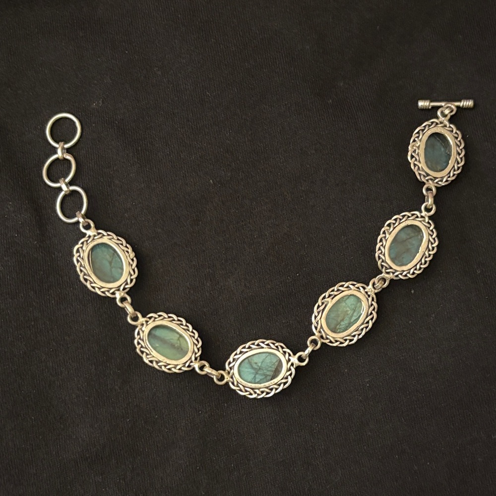 Labradorite Silver Toggle Bracelet - image 2
